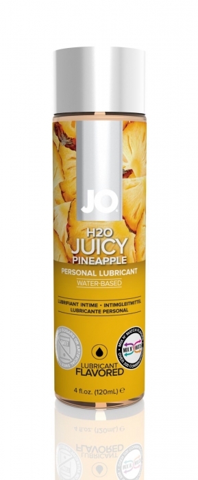 Змазка на водній основі JO H2O — Juicy Pineapple (120 мл) без цукру, рослинний гліцерин