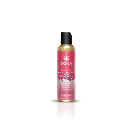 Масажна олія DONA Massage Oil FLIRTY – BLUSHING BERRY (110 мл) з феромонами та афродизіаками