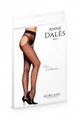 Колготки-панчохи з поясом Anne De Ales MORGANE T4 Black, дрібна сіточка, з доступом