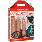 Набір для страпона Doc Johnson Vac-U-Lock Dual Density UltraSKYN Set, діаметр 3×4,5см