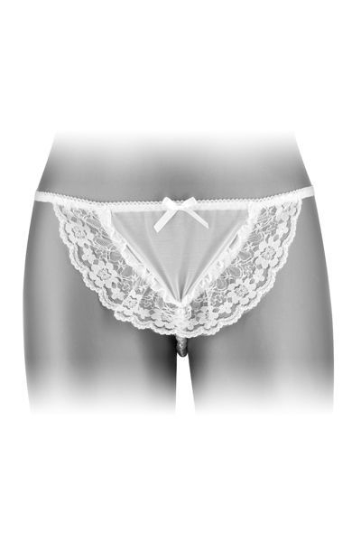 Трусики-стрінги з перлиною ниткою Fashion Secret KATIA White