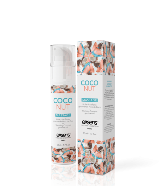 Масажна олія EXSENS Coconut 50 мл розігріває, без цукру, без парабенів, їстівне