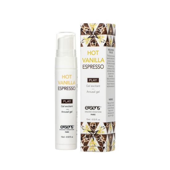 Стимулюючий гель EXSENS Kissable Hot Vanilla Espresso 15мл можна для поцілунків, охолоджуючий