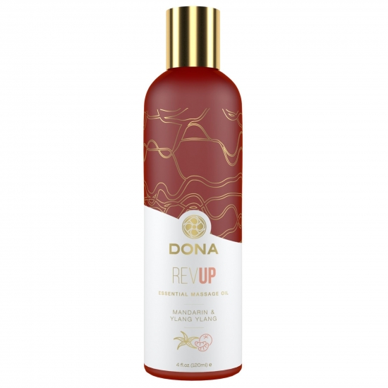 Натуральное массажное масло DONA Rev Up — Mandarin & Ylang YIang (120 мл) с эфирными маслами