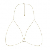 Ланцюжок портупея Bijoux Indiscrets Magnifique Bra Chain - Gold, прикраса на тіло