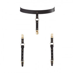Підтяжки Bijoux Indiscrets MAZE - Suspender Belt for Underwear and Stockings Black