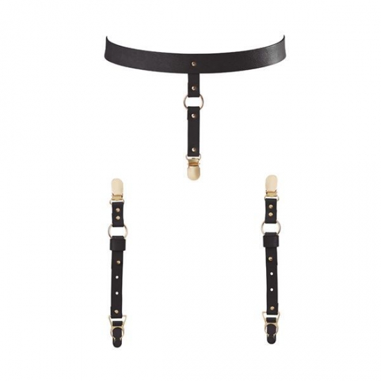 Підтяжки Bijoux Indiscrets MAZE - Suspender Belt for Underwear and Stockings Black