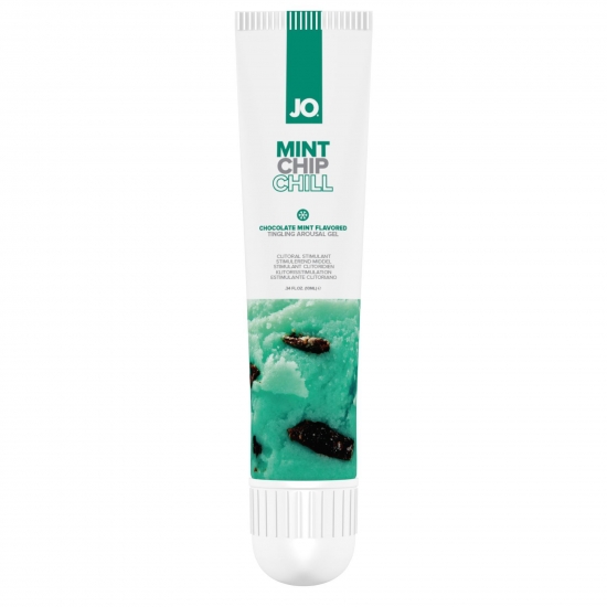 Гель для клітора JO — Mint Chip Chill (10 мл), можна для поцілунків, вібрація з охолодженням