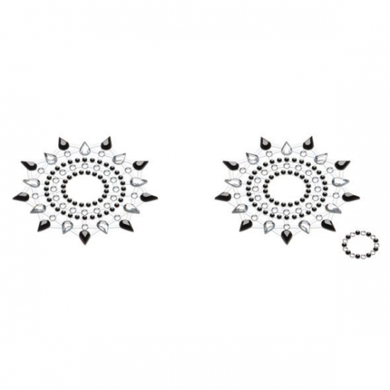 Пэстис из кристаллов Petits Joujoux Gloria set of 2 - Black/Silver, украшение на грудь