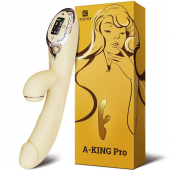 Вакуумний вібратор-кролик з підігрівом KisToy A-King Max Red, з LED-екраном