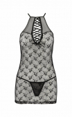 Напівпрозора сорочка Passion AZALIA CHEMISE S/M, black