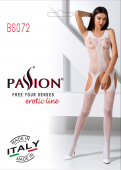 Бодістокінг з імітацією панчох і ажурною вставкою Passion BS072 white