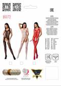 Бодістокінг з імітацією панчох і ажурною вставкою Passion BS072 white
