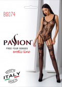 Ажурний бодістокінг з імітацією панчіх Passion BS074 black