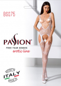 Відвертий бодістокінг з глибоким декольте Passion BS075 white