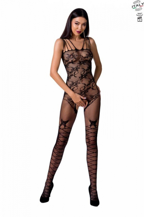 Ажурний бодістокінг з інтимними вирізами Passion BS076 black