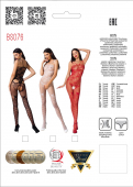 Ажурний бодістокінг з інтимними вирізами Passion BS076 white