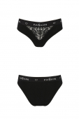 Трусики з широкою гумкою і мереживом Passion PS001 PANTIES S, black