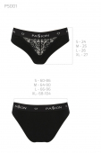 Трусики з широкою гумкою і мереживом Passion PS001 PANTIES XL, black