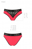 Трусики з широкою резинкою і мереживом Passion PS001 PANTIES XL, red-black