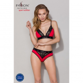 Трусики з широкою резинкою і мереживом Passion PS001 PANTIES XL, red-black