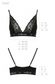 Еластичний топ з мереживом Passion PS001 TOP M, black