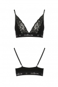 Еластичний топ з мереживом Passion PS001 TOP M, black