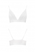Еластичний топ з мереживом Passion PS001 TOP L, white