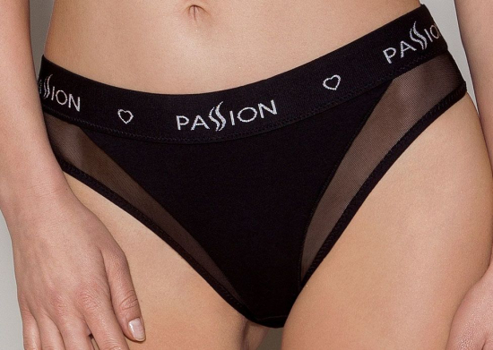 Трусики з прозорою вставкою Passion PS002 PANTIES L, black
