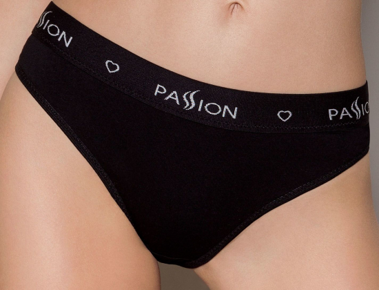 Трусики-сліпи з бавовни та еластаном Passion PS004 PANTIES XL, black