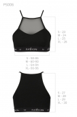 Спортивний топ з прозорою вставкою Passion PS006 TOP S, black