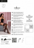 Колготки з ефектом панчох на підв'язках Passion TI112 3/4 (60/20 den), nero-violet