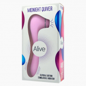 Вібратор та вакуумний кліторальний стимулятор 2-в-1 Alive Quiver Magenta Pink оновлена ​​модель