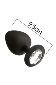 Анальна пробка з кристалом MAI Attraction Toys №49 Black (м'ята упаковка)
