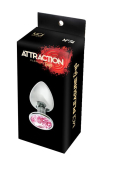 Металева анальна пробка з рожевим кристалом MAI Attraction Toys №74 (м'ята упаковка)