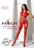 Бодістокінг з імітацією панчох Passion BS079 red