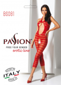 Сітчастий бодістокінг з відкритим животом Passion BS081 red
