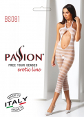 Сітчастий бодістокінг з відкритим животом Passion BS081 white