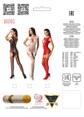 Ажурний бодістокінг з панчохами Passion BS082 red
