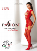 Ажурний бодістокінг з панчохами Passion BS082 red