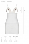 Сорочка з вирізами на грудях, стрінги Passion LOVELIA CHEMISE XXL/XXXL, white