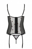 Корсет з підв'язками, стрінги Passion LOVELIA CORSET XXL/XXXL, black