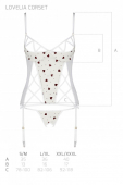 Корсет з підв'язками, стрінги Passion LOVELIA CORSET L/XL, white