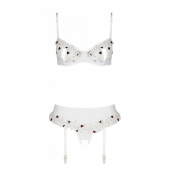 Сексуальний комплект з поясом для панчіх Passion LOVELIA SET XXL/XXXL, white