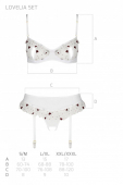 Сексуальний комплект з поясом для панчіх Passion LOVELIA SET XXL/XXXL, white