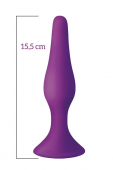 Анальна пробка з присоскою MAI Attraction Toys №35 Purple, довжина 15,5 см, діаметр 3,8см
