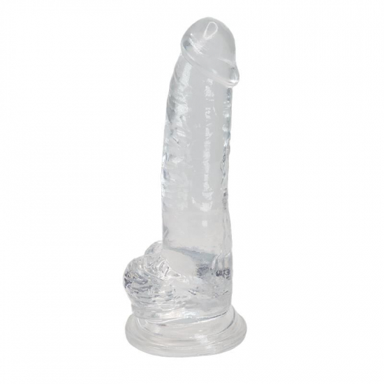 Прозорий фалоімітатор Alive Jelly Dildo Torrent, ТПЕ, присоска, діаметр 4.5см, довжина 20,6см