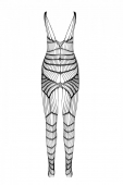 Чорний ажурний бодістокінг зі складним вертикальним плетінням Casmir CA004