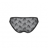 Трусики-сліпи з мереживною сіточкою Passion DINA THONG XXL/XXXL, black