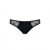 Трусики-сліпи з мереживною сіточкою Passion DINA THONG XXL/XXXL, black